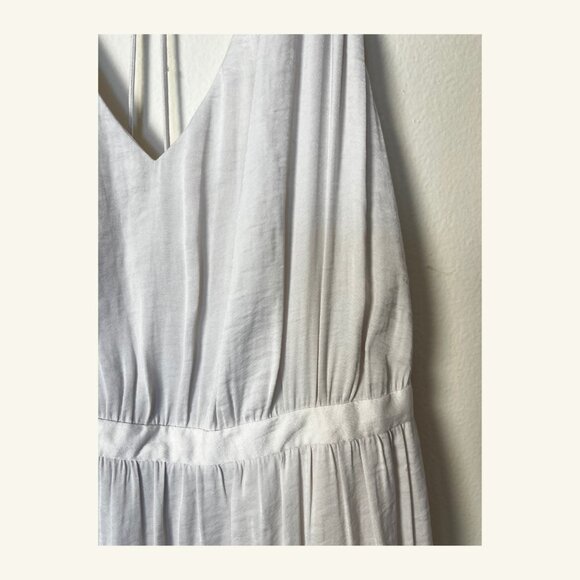 β¨ Urban Outfitters x Kimchi Blue Flowy Silvery-White Satin Midi Dress β Size 4 - Picture 6 of 12